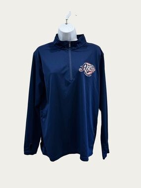 Reno Aces Navy Quarter-Zip Long Sleeve Pullover Medium Unisex
